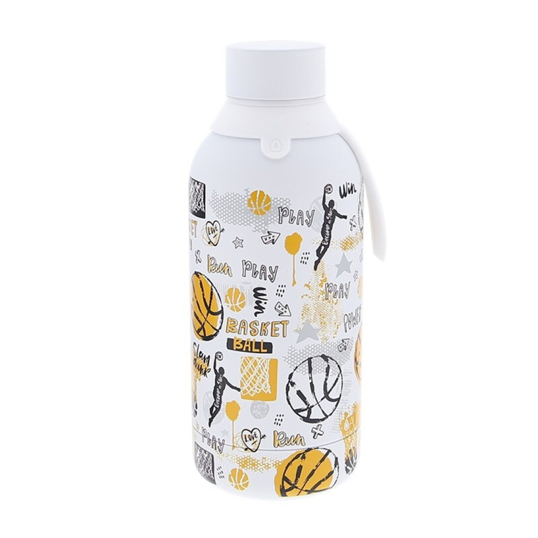 Gift Base Borraccia Sportiva Halloween I Love Sports - 600ml Acciaio Bianco Con 2 Tappi