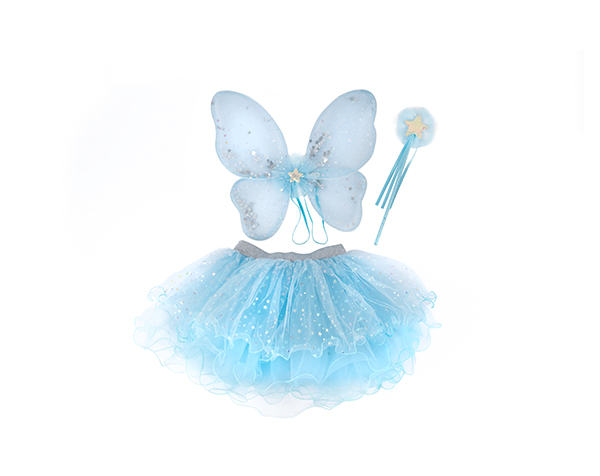 Conjunto Hada Celestial Iridiscente (Tutú, alas y varita) 4-6 años